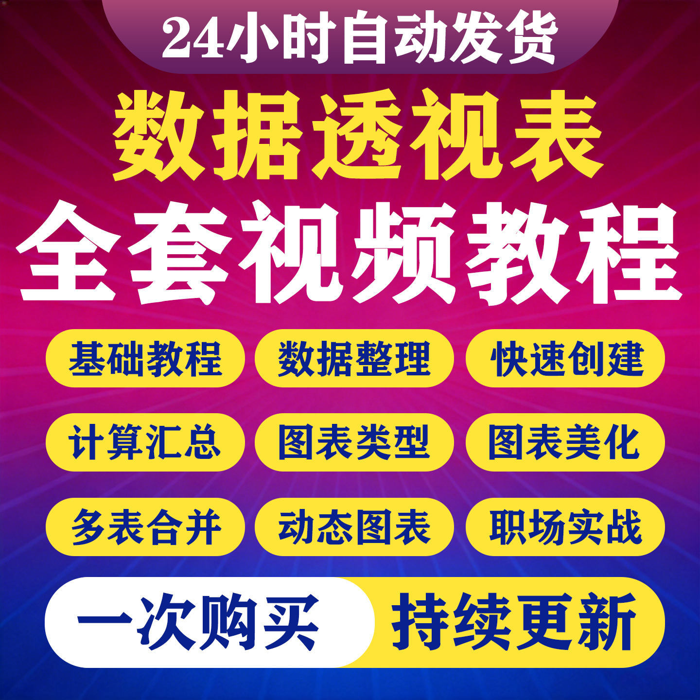 Excel数据透视表教程数据处理分析可视化动态图表格制作实操教程-淘虚拟优选
