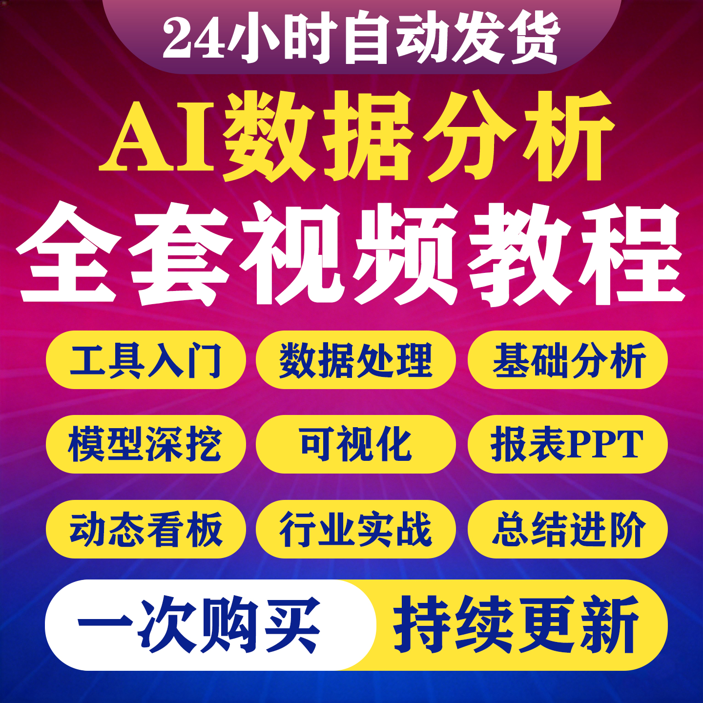 AI数据分析实战视频教程数据清洗归因漏斗分析电商金融HR实操课程-淘虚拟优选
