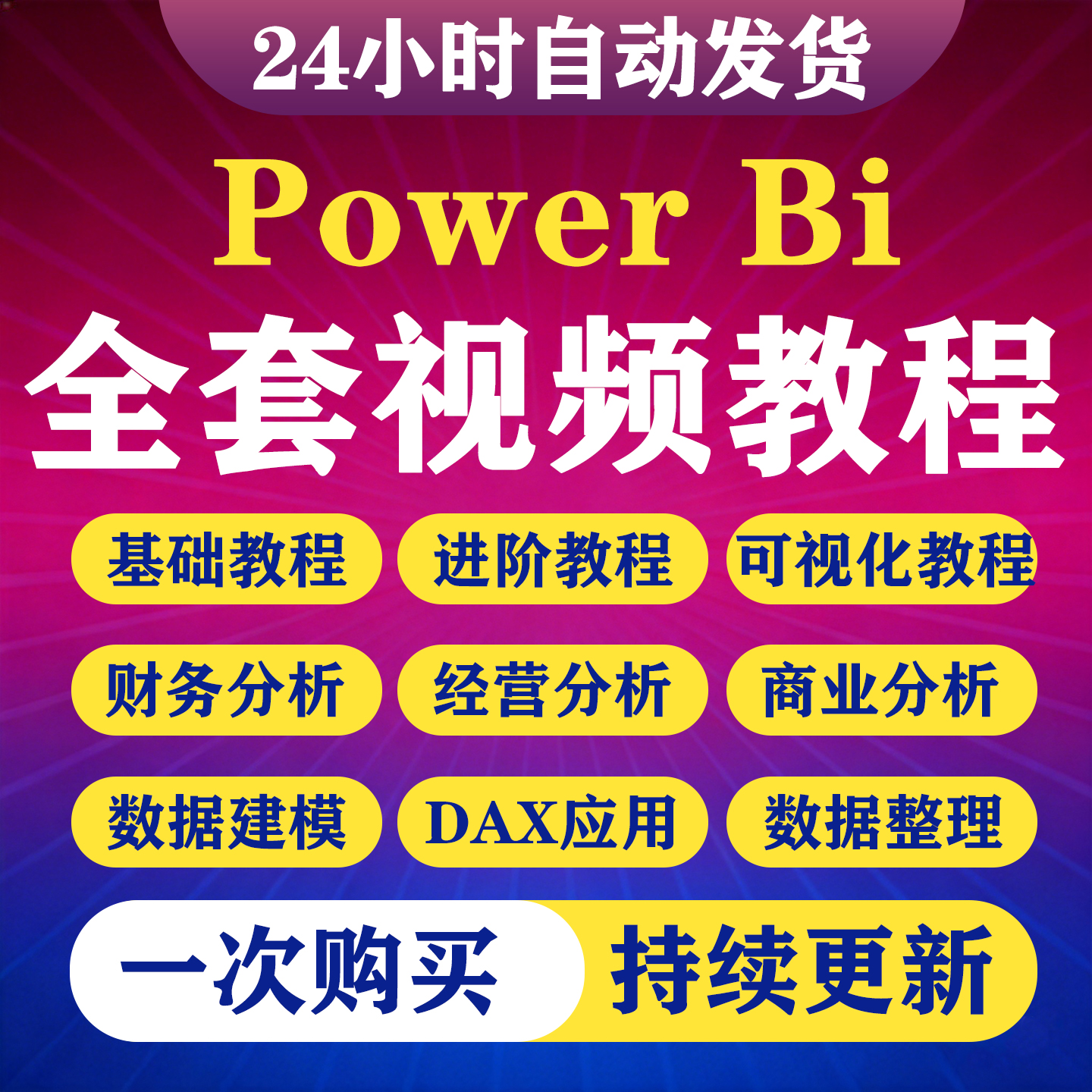 PowerBi视频教程商业数据分析可视化图表建模零基础学习query课程-淘虚拟优选
