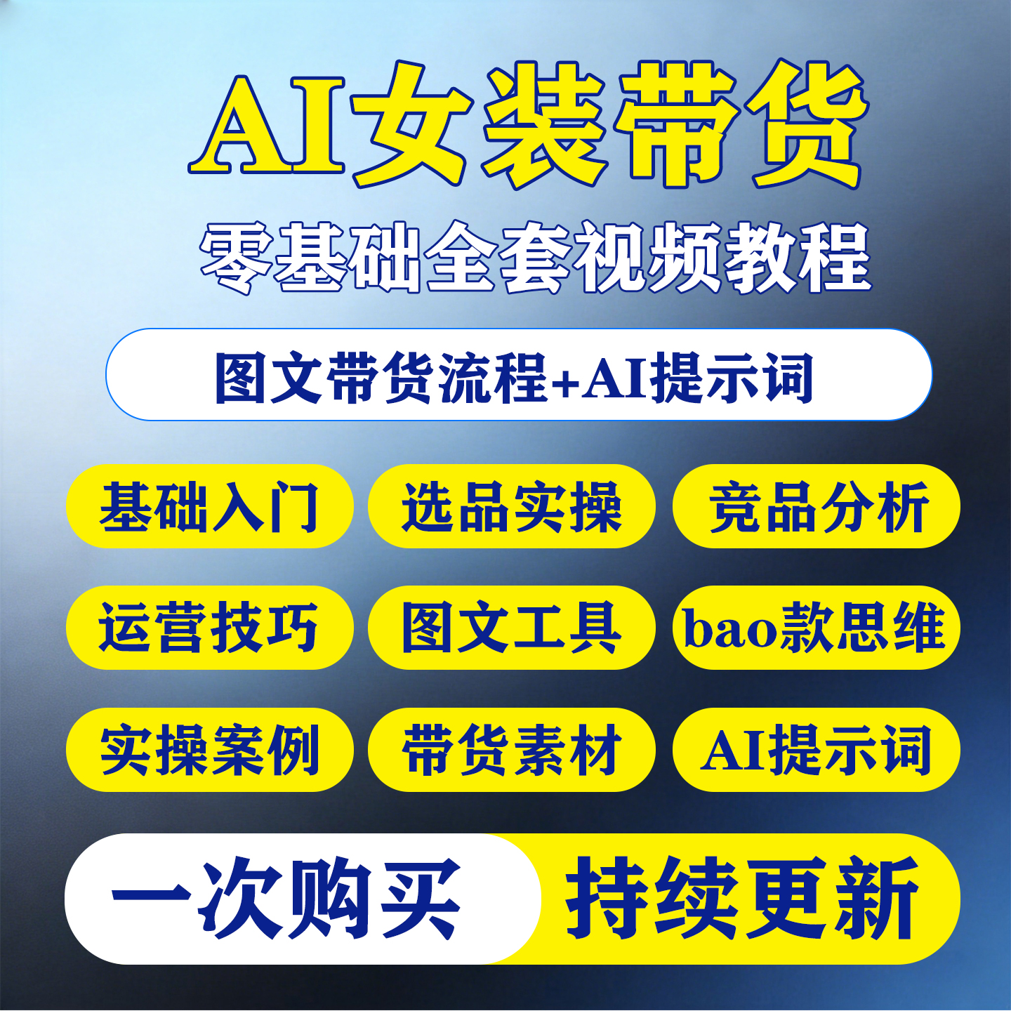 AI女装带货图文制作视频生成教程及提示词抖音卖货选品运营技巧-淘虚拟优选